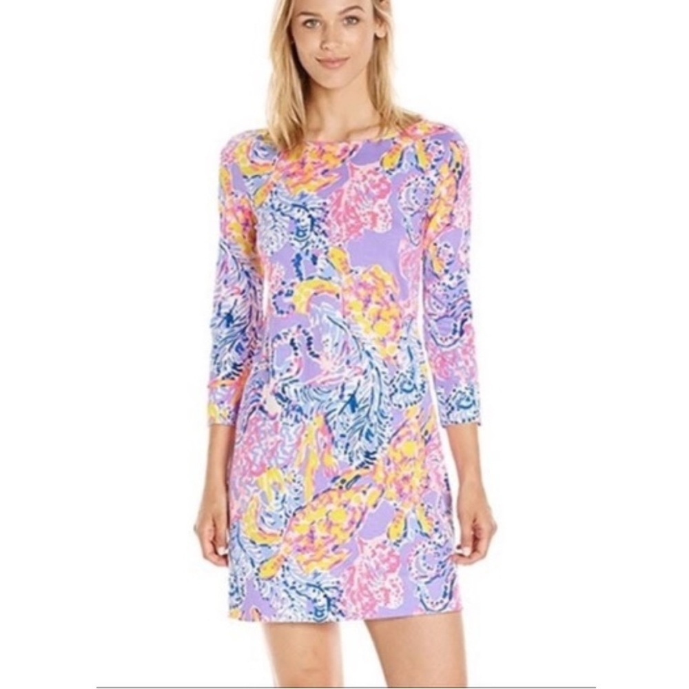 Lilly Pulitzer Marlowe Dress Lilac Verben 100% Pima Cotton Large
